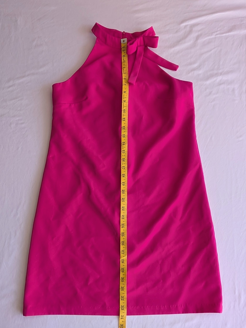 Maggy London Hot Pink Halter Mini Dress with Neck Tie - Picture 7 of 7